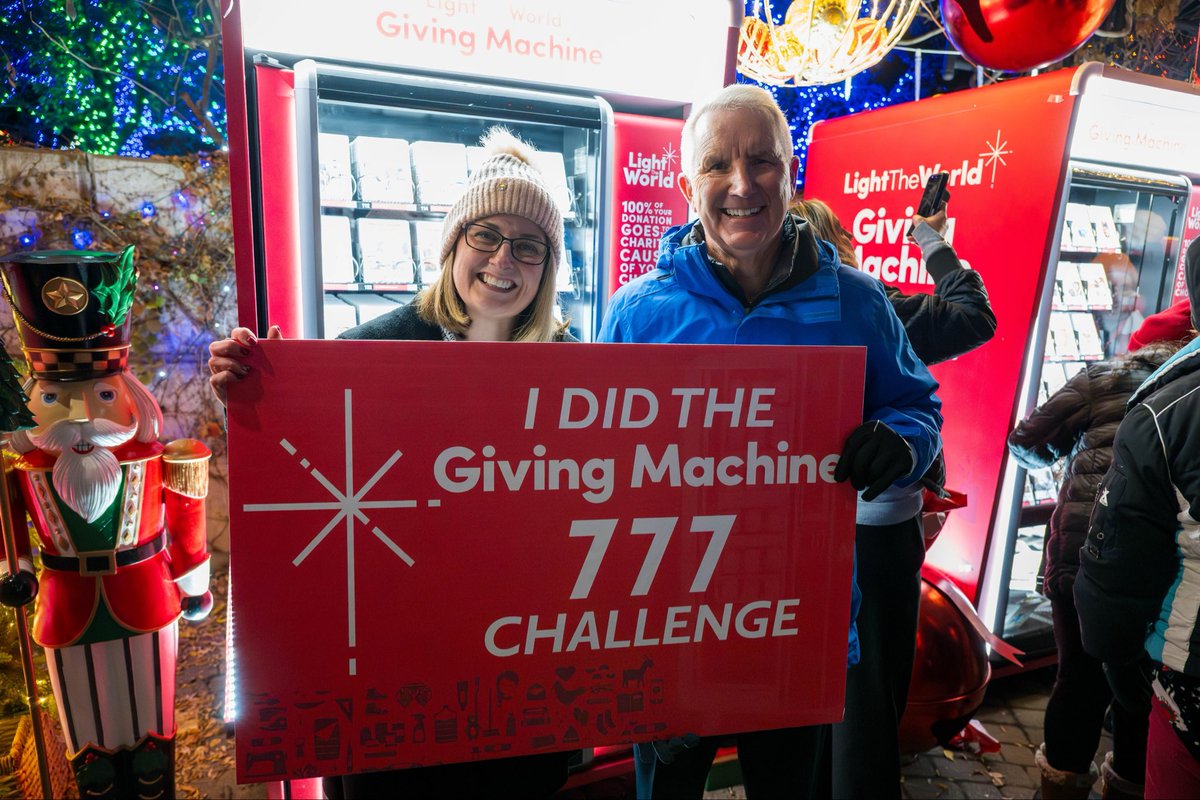 Joined my colleagues at <a href="/GoldenwestCU/">Goldenwest CU</a> to accept the 777 Challenge at the Giving Machines in Ogden, buying one of everything—30 items total—for local &amp; worldwide charities. ✨ #lighttheworld