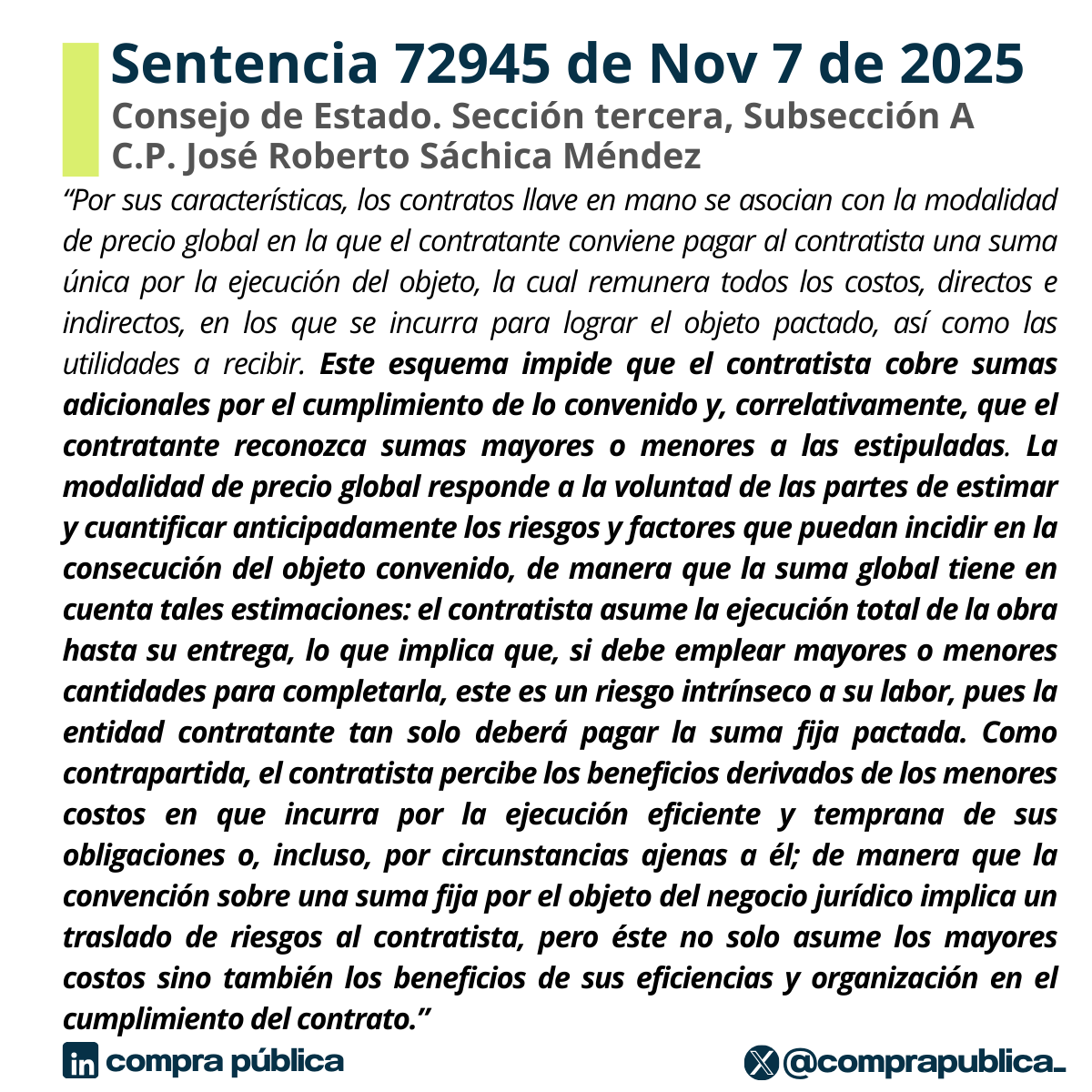 comprapublica_'s tweet photo. 🚧¿Cuál es la característica fundamental de los contratos de obra llave en mano?

Consejo de Estado reitera su definición y una característica fundamental: distribución de riesgos. Mayores cantidades corresponden al contratista

Descarga aquí👇
https://t.co/T51OM8O0uh https://t.co/XxnSwJbCbA