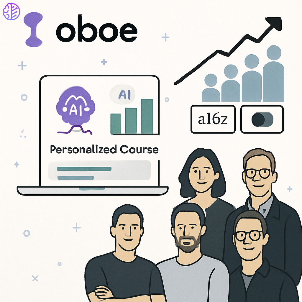 ProgresiveRobot's tweet image. Oboe, a learning startup, has raised $16 million in Series A funding from a16z and other investors. The platform uses AI to generate personalized courses for users. The company aims to reach a larger audience and expand its offerings.
#AI #learning #startup #funding
