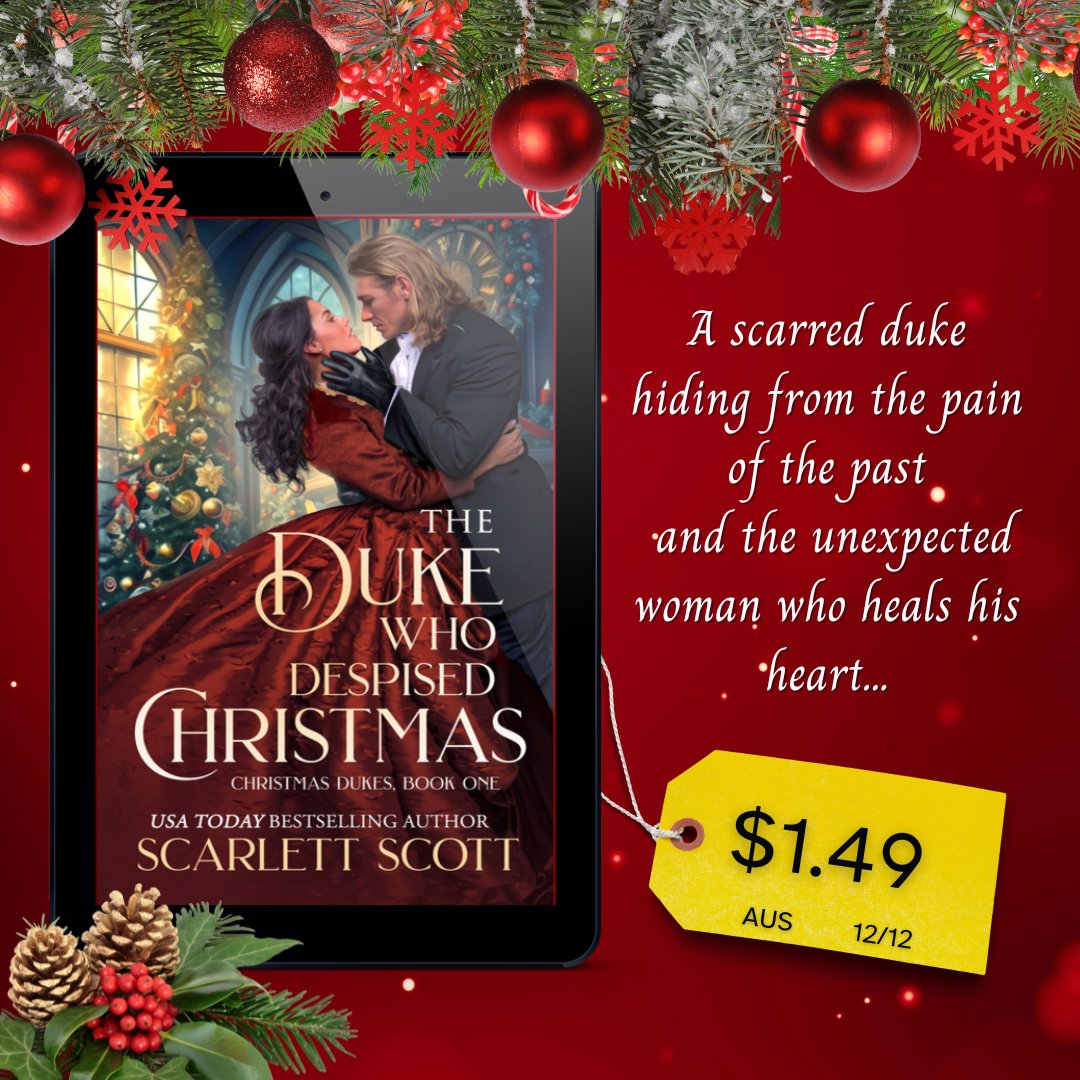 Happy Friday! THE DUKE WHO DESPISED CHRISTMAS is on a special sale TODAY ONLY &amp; in AUSTRALIA ONLY for just $1.49!
🎄 amazon.com.au/dp/B0DK5Y8JKV

#HistoricalRomance #Christmas #Australia #booksale