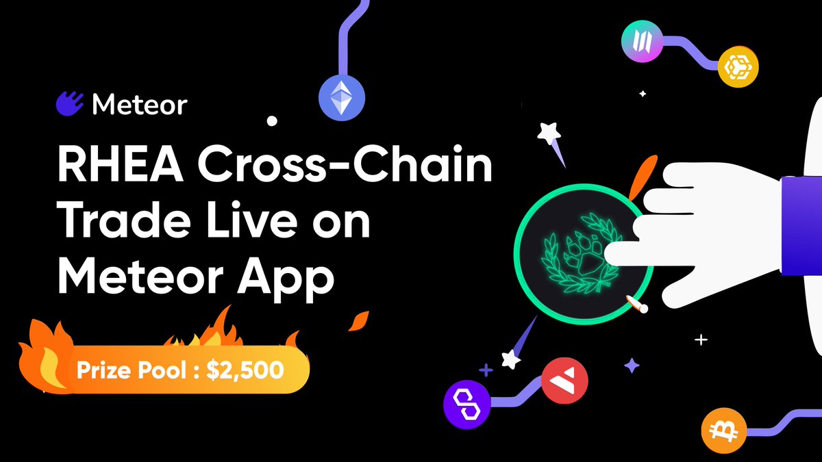RHEA Cross-Chain Trade is now live on Meteor App 

Trade cross-chain with RHEA Intent and compete for a 2,500 $NEAR prize pool.

Trade everywhere, win anywhere — any chain, any token.

Supported token 
$MON, $BERA, $NEAR, $ZEC, $RHEA, $CFI