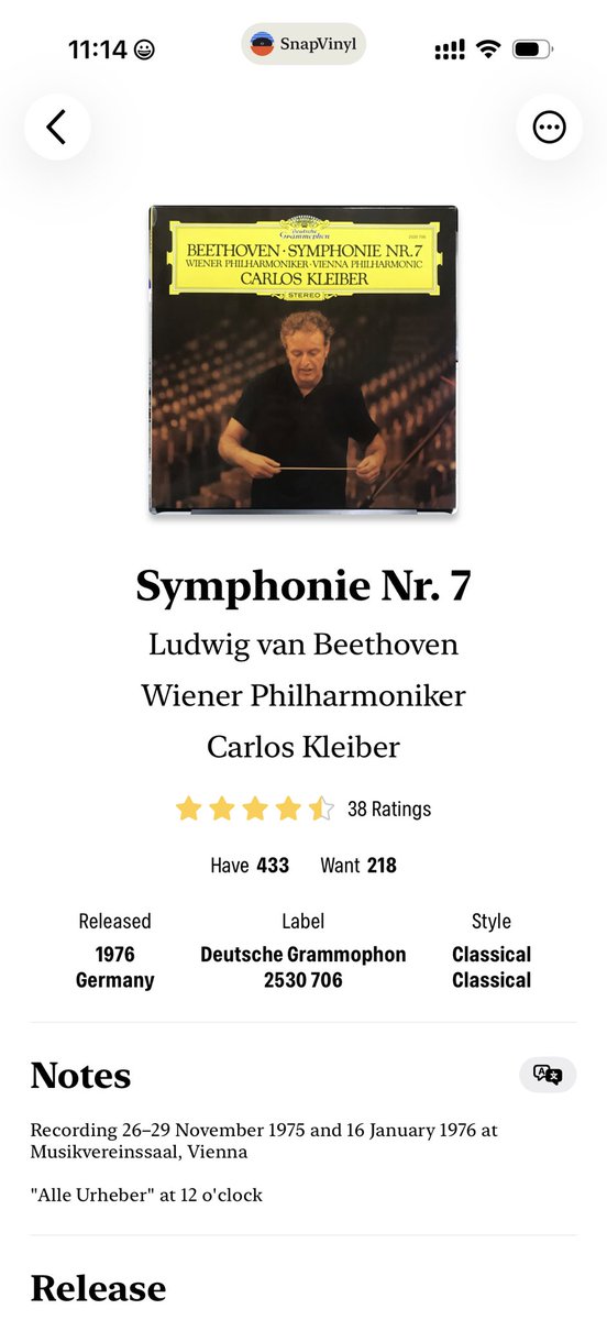 昨天睡前买了两张克莱伯首版贝多芬，经典的黑色克莱伯