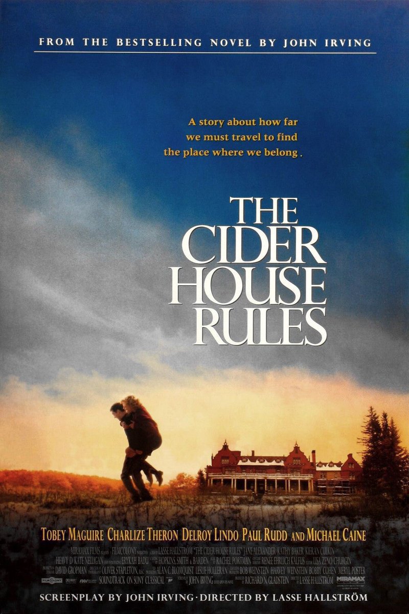 FilmNewsNos's tweet photo. 🎬MOVIE HISTORY: 26 years ago today, December 10, 1999 the movie ‘The Cider House Rules’ opened in theaters!

#TobeyMaguire #MichaelCaine #CharlizeTheron #PaulRudd @authenticdelroy #ErykahBadu #HeavyD #KToddFreeman #KieranCulkin #JaneAlexander #KathyBaker #JKSimmons #KateNelligan https://t.co/IavhqKVRoR