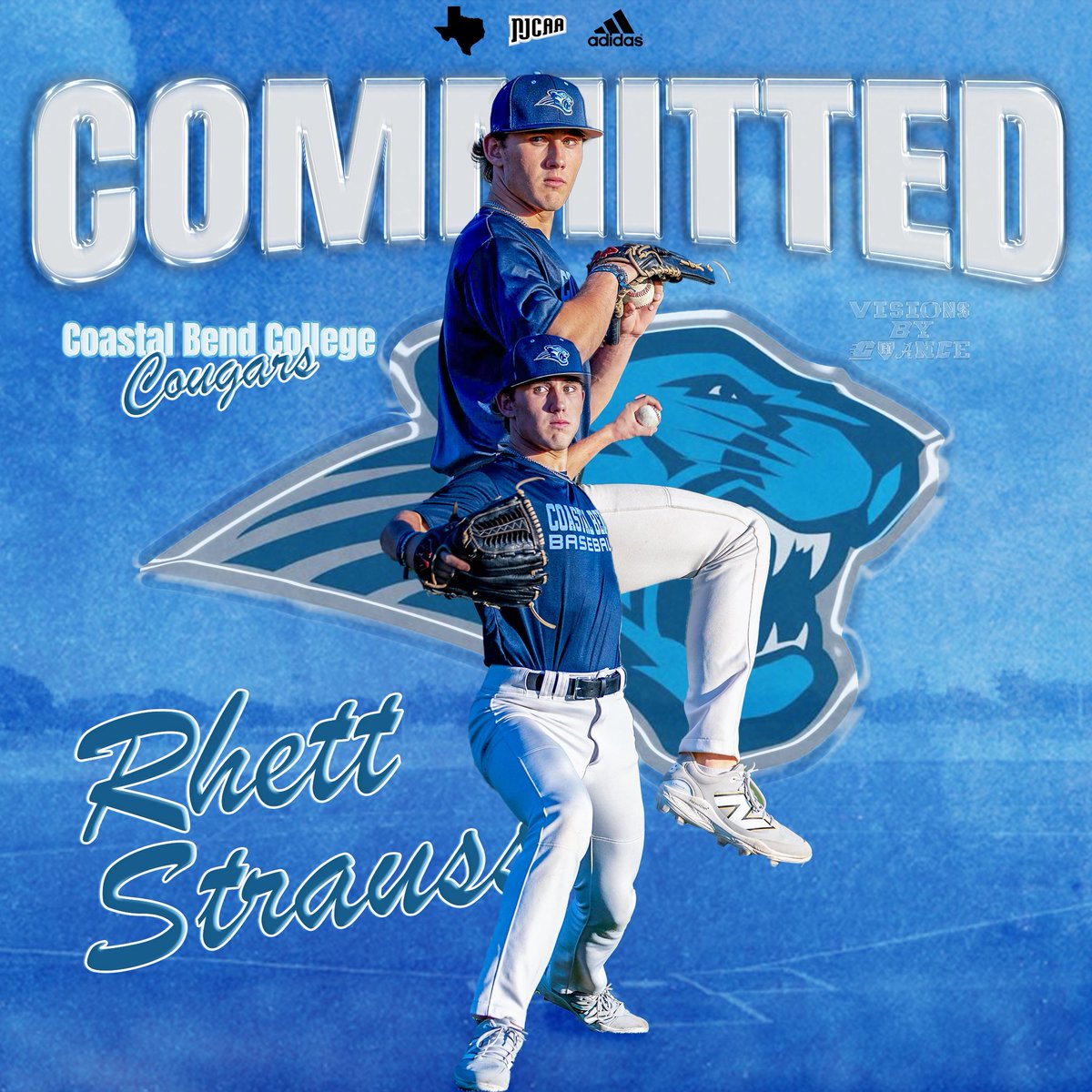 RhettStrauss's tweet photo. I’m beyond blessed to announce my commitment to Coastal Bend College

@dstigerbaseball @CBCBaseball2 @Grishman27 #committed https://t.co/9vQyGbfjO1