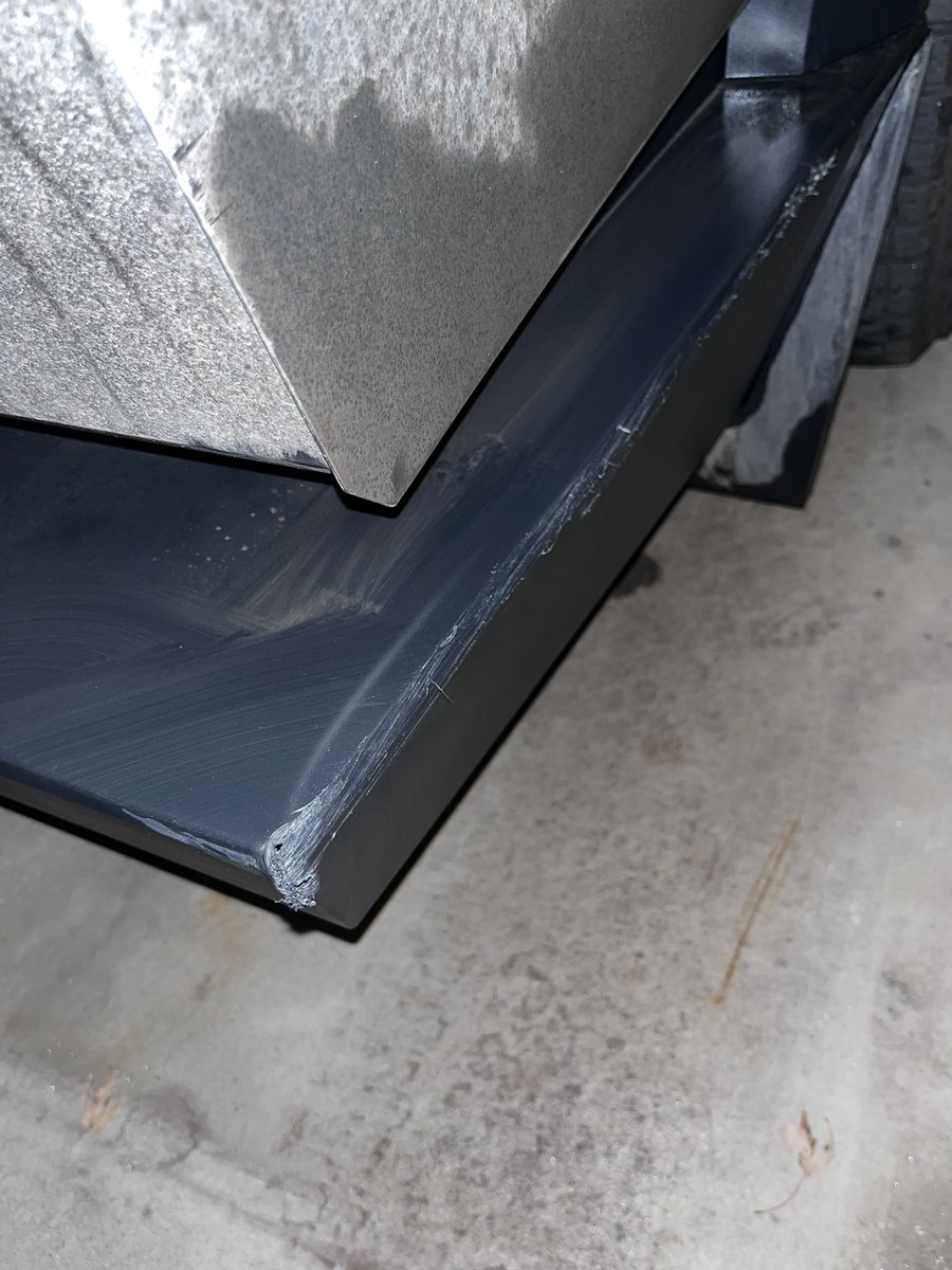 vbhardwaj2610's tweet photo. @TheBrianGraf @SawyerMerritt @TeslaBoomerMama @aelluswamy Similar thing happened with Cybertruck v14.2. During automated parking, the rear bumper hit a light pole, damaging the plastic bumper (photo)Tesla Service mentioned nothing can be done it is driver responsibility as it is supervised FSD @aelluswamy @elonmusk @DriveTeslaca https://t.co/kyoJQCKU6y