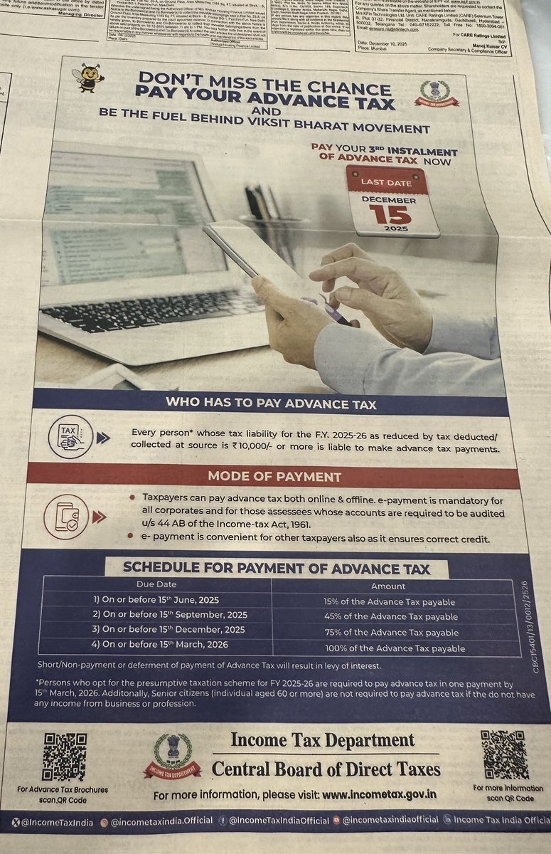 Respected <a href="/IncomeTaxIndia/">Income Tax India</a> 🙏
Many taxpayers including me are still waiting for refunds of AY 2025-26. Small refunds have processed but large refunds are pending for months.
Also, interest on delayed refunds is very low compared to interest charged on late advance tax.
Kindly look