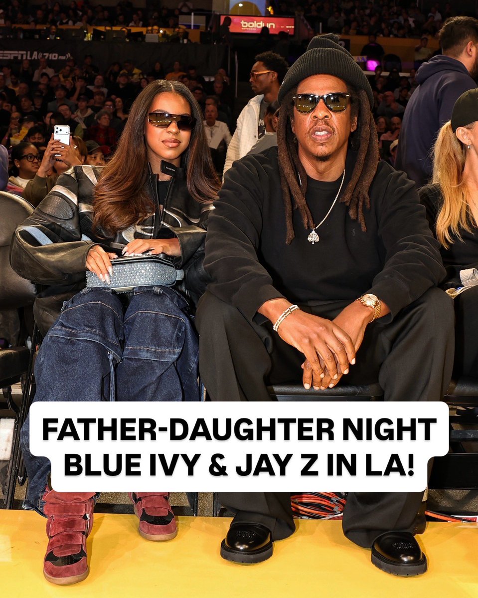 Blue Ivy Carter & JAY Z courtside for SPURS/LAKERS in LA! #NBACelebRow
