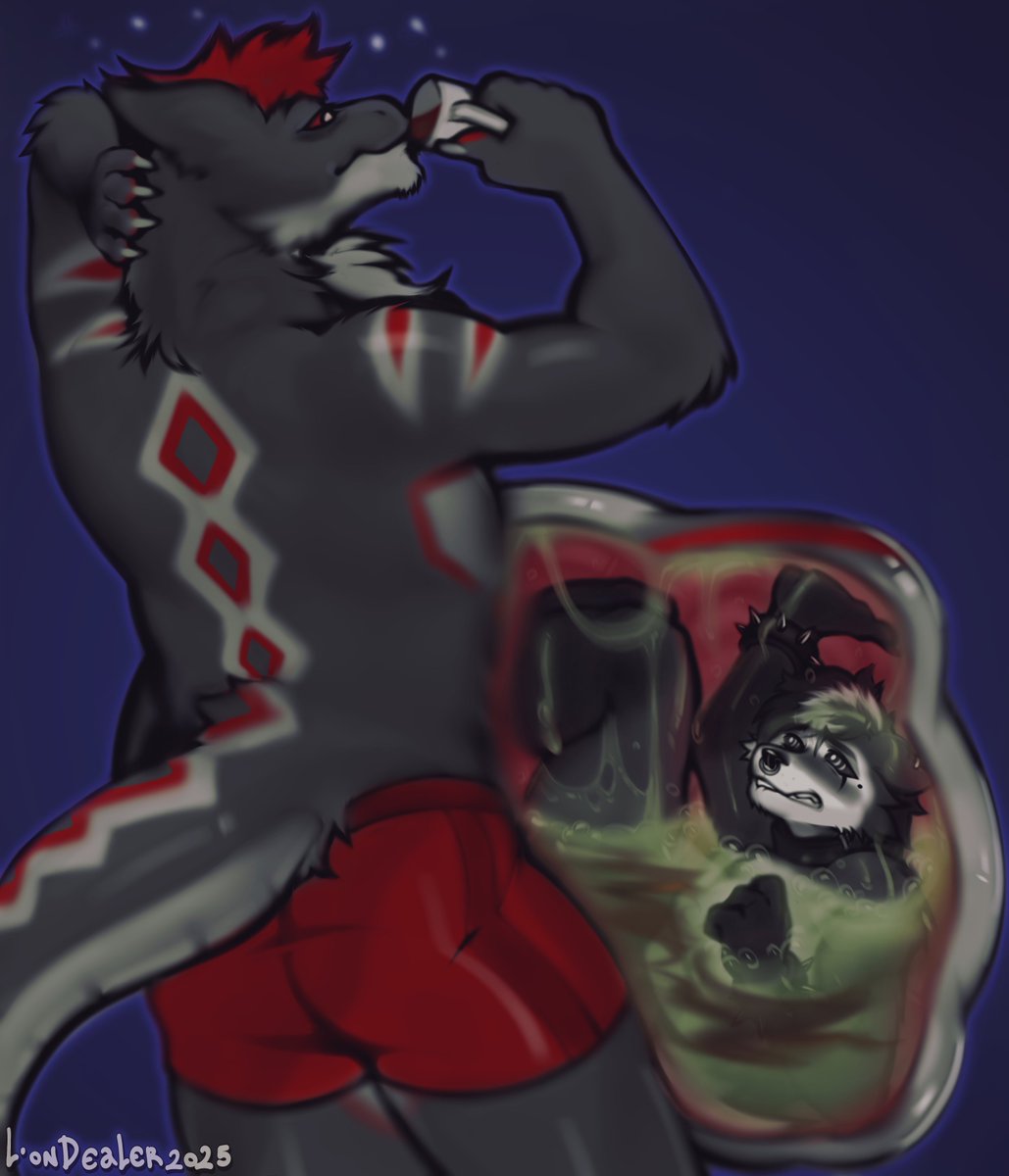 rattlesatnight's tweet photo. You know it'll be a good day when you can stow a prey away. Especially when that prey is @CLAWINGNICO ~ Buckle up, you're not making it by the afternoon <3

Amazing art that Nico surprised me with recently! Thank you again~

Said amazing art was drawn by @LionDealer GO FOLLOW! https://t.co/m7Dmwp1amE