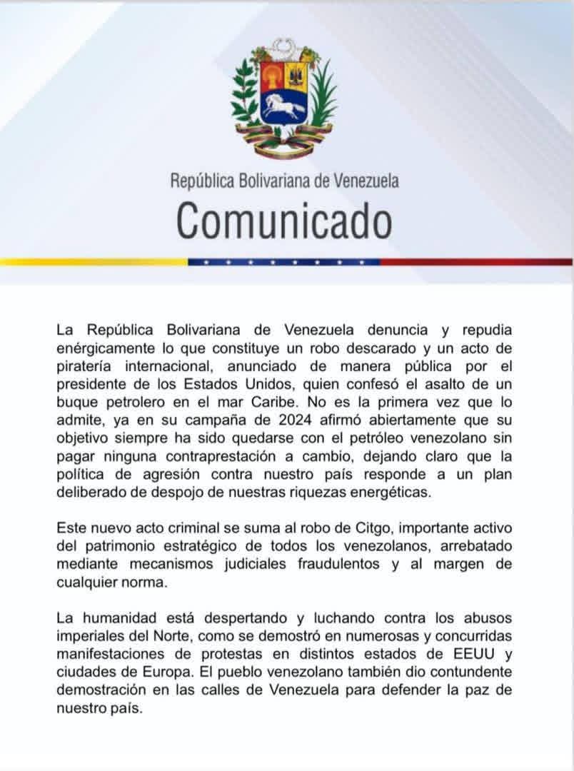 ALBATCP_Cuba's tweet photo. El verdadero objetivo del asedio de EE. UU. a #Venezuela ha quedado al descubierto. 

La supuesta lucha contra el narcotráfico siempre fue una excusa. 

Siempre se trató de las riquezas naturales, del petróleo, de los recursos que pertenecen al pueblo venezolano. https://t.co/JMoQhifRVN