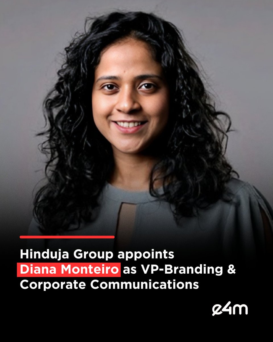 e4mtweets's tweet image. .@hindujagroup  appoints Diana Monteiro as VP-Branding &amp;amp; Corporate Communications.
She is a Corporate Communications and Brand Management strategist with 18 years of experience.

Read the full story: exchange4media.com/people-movemen…

#e4m #CorporateCommunications #BrandManagement