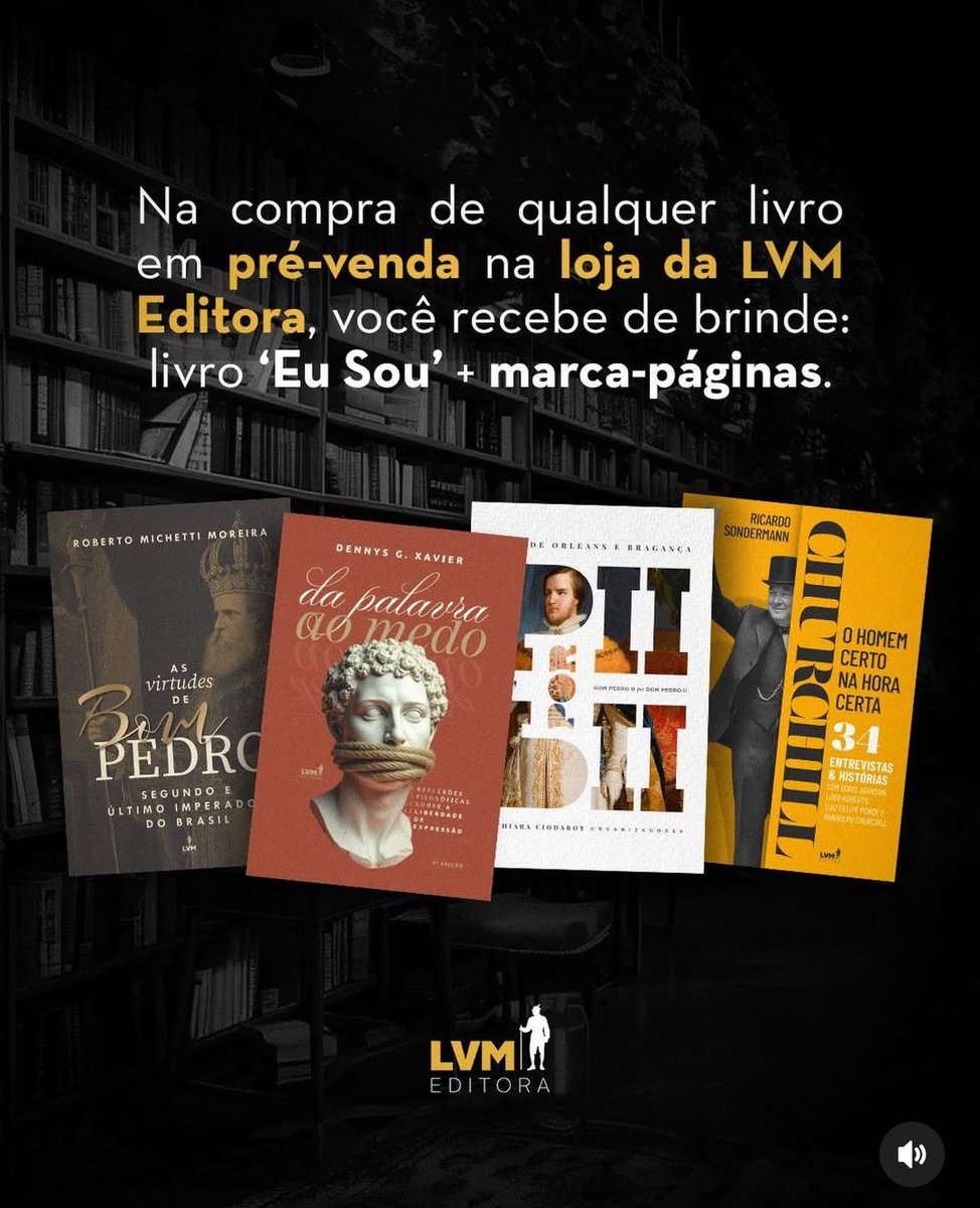 lvmeditora's tweet photo. A melhor época para garantir grandes obras chegou! Durante a pré-venda, toda compra de qualquer livro em lançamento acompanha um presente especial: o livro ‘Eu Sou’ + marca-páginas exclusivo.

Uma oportunidade de ampliar sua biblioteca com títulos que unem fundamento histórico. https://t.co/2w91HQZOmP