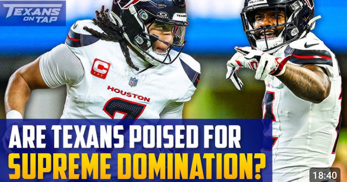 JoshJordanSCS's tweet image. Are the Houston #Texans on the verge of SUPREME domination? 😤👇
m.youtube.com/watch?v=F3eFTq…