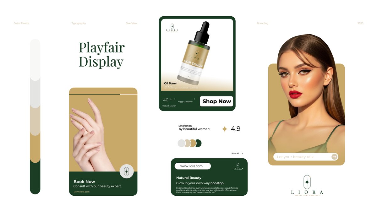 saifuldesigns's tweet image. A clean, modern beauty identity crafted for clarity and brand confidence. 

LIORA’s new system by @Arnexx_agency enhances recognition and delivers lasting value across global markets.
 
#BrandIdentity #DesignAgency #BeautyBranding #VisualStrategy #GraphicDesign #BrandDevelopment