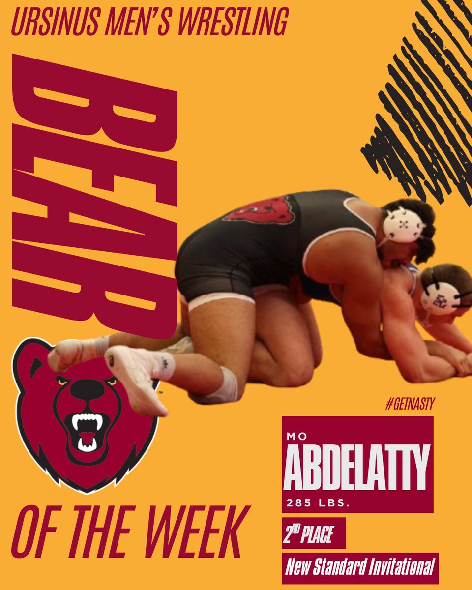 UrsinusW's tweet photo. Congratulations to Bear of the Week Big Mo Abdelatty for his outstanding performance at the New Standard Invitational! #UCBuilt #GetNasty https://t.co/N13AJL2zwI