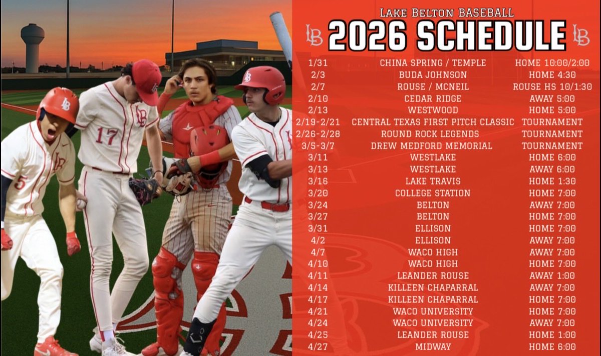 LBBBaseball's tweet image. The Official 2026 Schedule