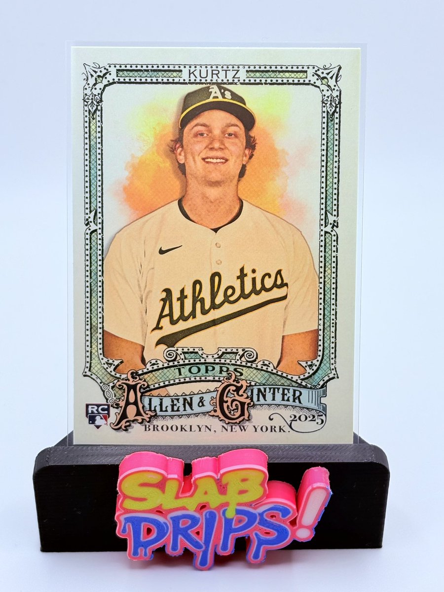 SlabDrips's tweet image. Card of the Day: 2025 Topps Allen &amp;amp; Ginter RC of the A’s breakout MVP — one of the cleanest A&amp;amp;G looks this year.

Question: After an MVP season, do you think he goes back-to-back or was 2025 his peak?

#BaseballCards #Athletics #MLBRookie #MVP #CardOfTheDay #MLB #Topps…