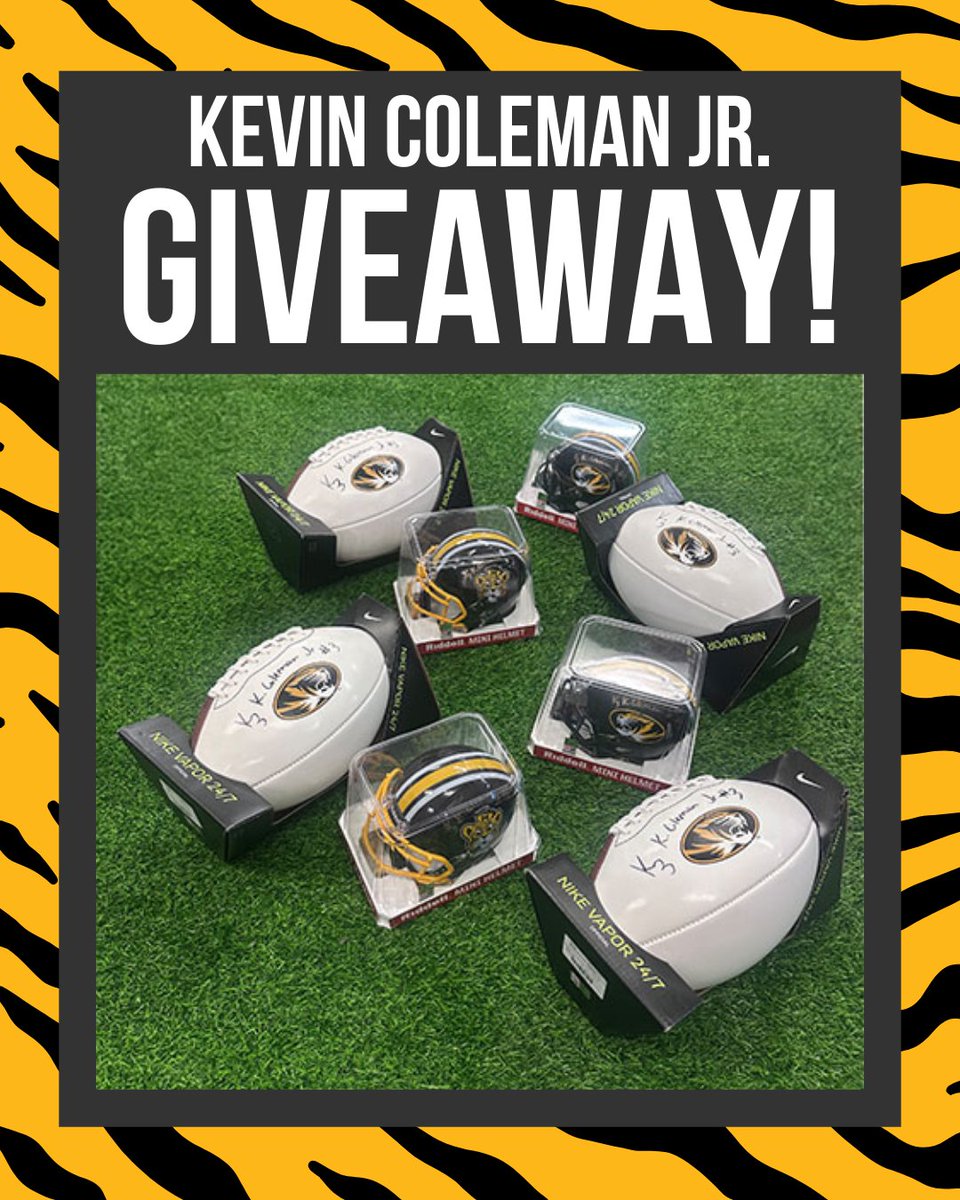Rally_House's tweet photo. 🎉 It's GIVEAWAY TIME, Mizzou fans! 🎉

We have THREE Kevin Coleman Jr. signed mini helmets and footballs to give away before your Missouri Tigers take on Virginia in the Gator Bowl!

How to Enter:
1️⃣ Follow us
2️⃣ Like this post
3️⃣ Tag a friend and comment if you want a signed ball or helmet! 🎯
✨ Bonus Entry... Share this post to your story and tag us!

#giveaway #Missouri #Mizzou #MIZ #rallyhouse #CFB #collegefootball