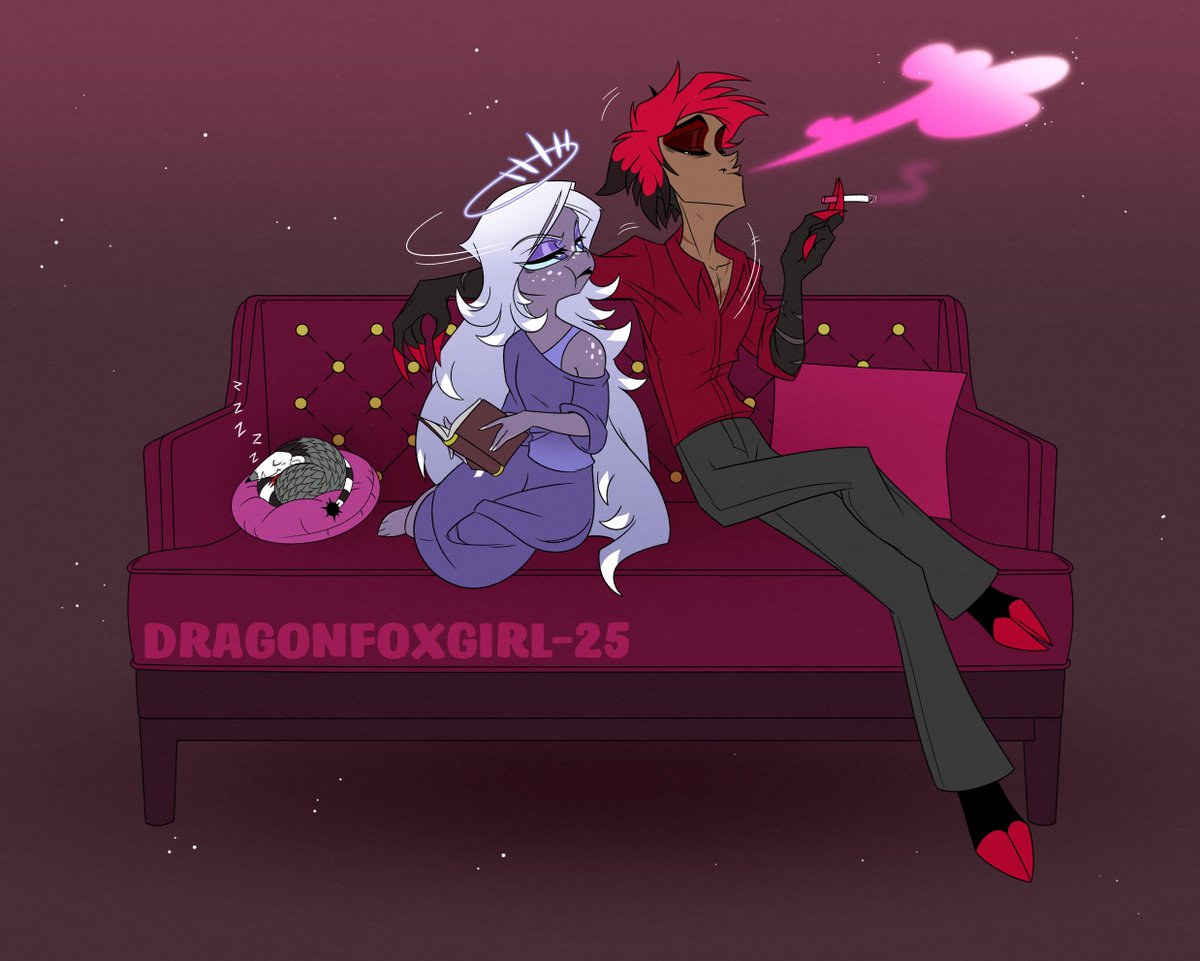 Holy Light. #AngelicSmile #RadioJoy #AlastorxEmily #HazbinHotel