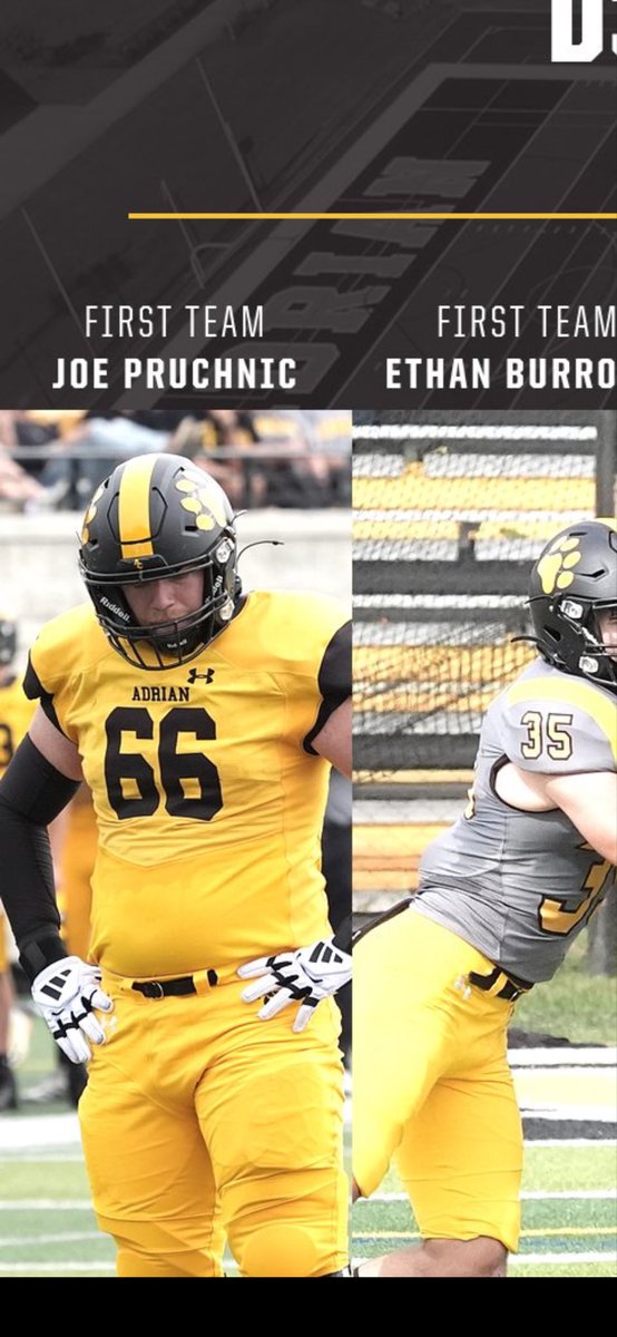 MPruchnic's tweet photo. @jpruch_5 @AdrianCollegeFB @DakotaFootball Bulls hard work keeps paying off! First team All Region 💪💪 https://t.co/4AZrDVhZX4