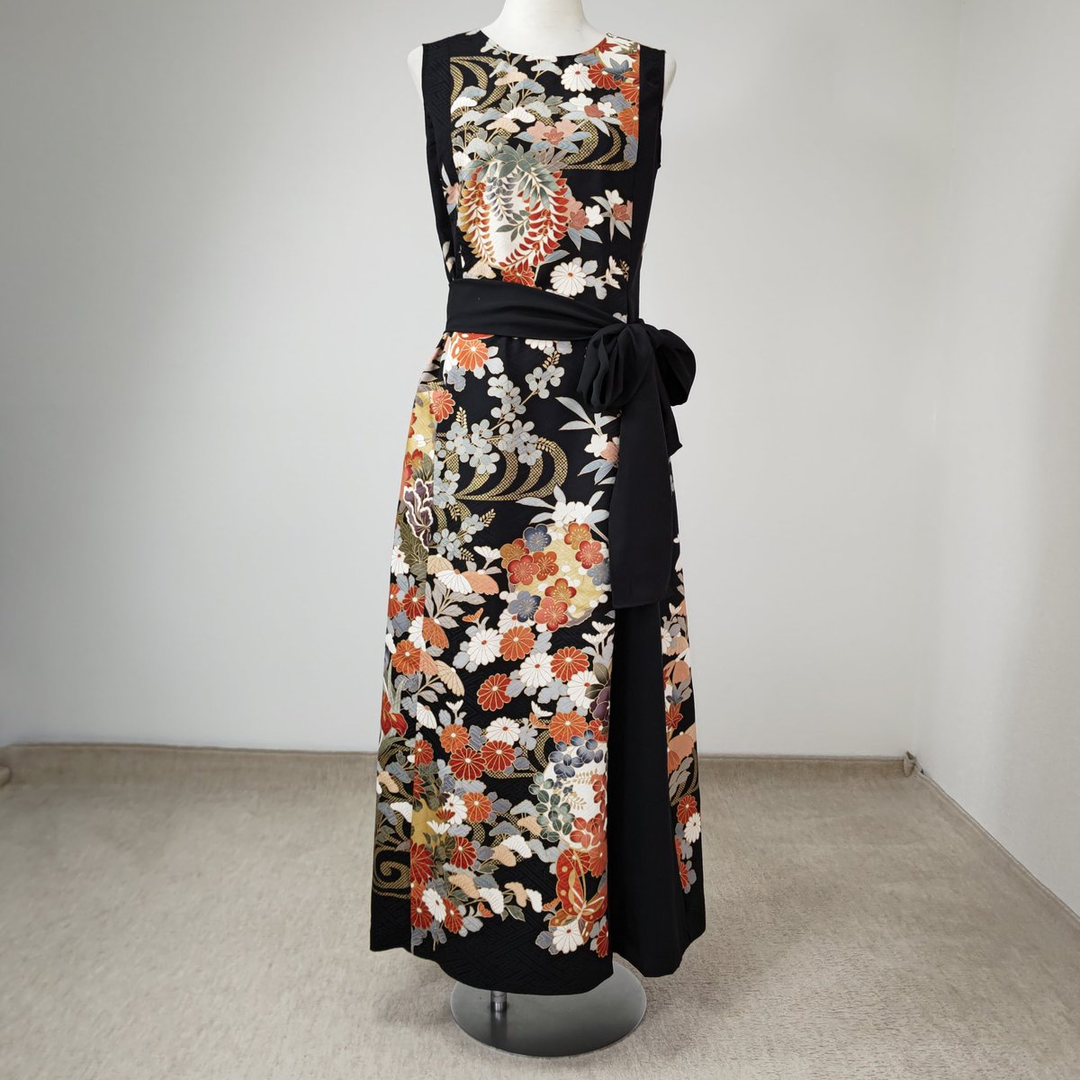 振袖ドレス、トールサイズ、柄×黒 ミンネ出品 メルカリ出品 #zunezune