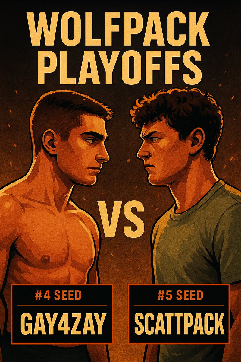 FFWolfPack's tweet photo. 2025 Wolfpack Playoffs. 

4 seed @gmillstein3 
Vs. 
5 seed @liamclapp17

Winner plays 1 seed @ConorPernetti13 https://t.co/ymOQS66YaH