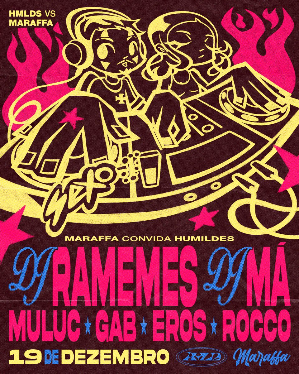 MARAFFABAR's tweet photo. 💥 TOQUE TOQUE DEEJAY 💥

O MARAFFA chama os Humildes pra um encontro histórico na capital mato-grossense.

Vai ser noite de adjodjar com um som pesado e gente bonita de verdade.

📅 DATA: 19/12/2025

📍 LOCAL: Maraffa

🎟️ *INGRESSOS: Cheers 
link na bio. https://t.co/WNhaJuNGJc