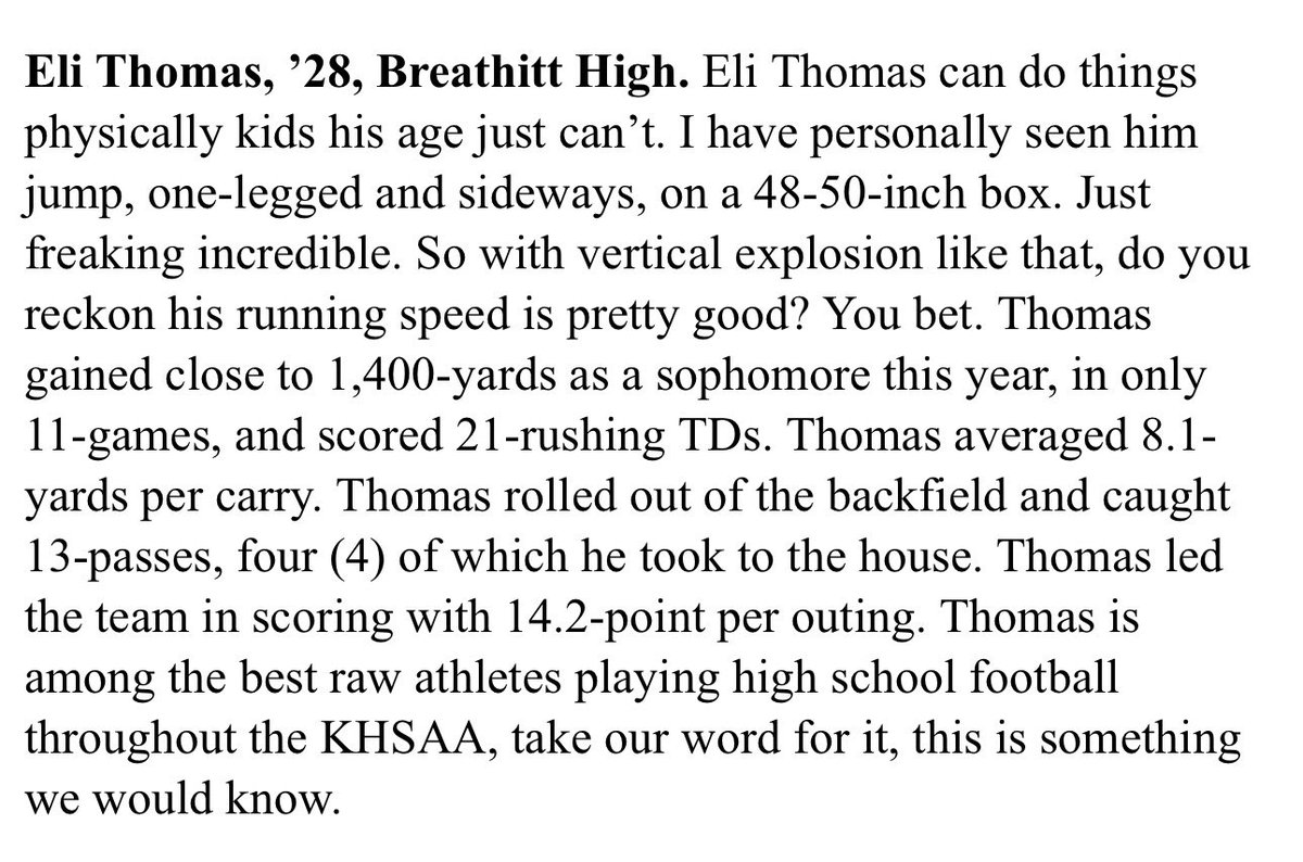 Eli thomas 2028 RB tweet media