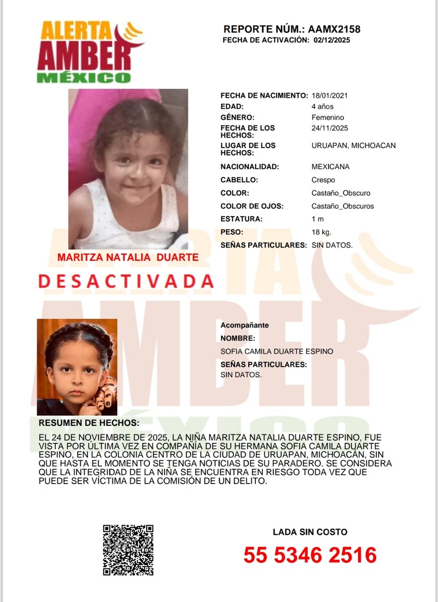 AAMBER_mx's tweet photo. El tiempo de duración máxima de la vigencia de la #AlertaAMBER AAMX2158 ha concluido, por lo que ha quedado desactivada. Las autoridades correspondientes continuarán con las acciones de búsqueda e investigación que correspondan. https://t.co/Yvn4cslbJC
