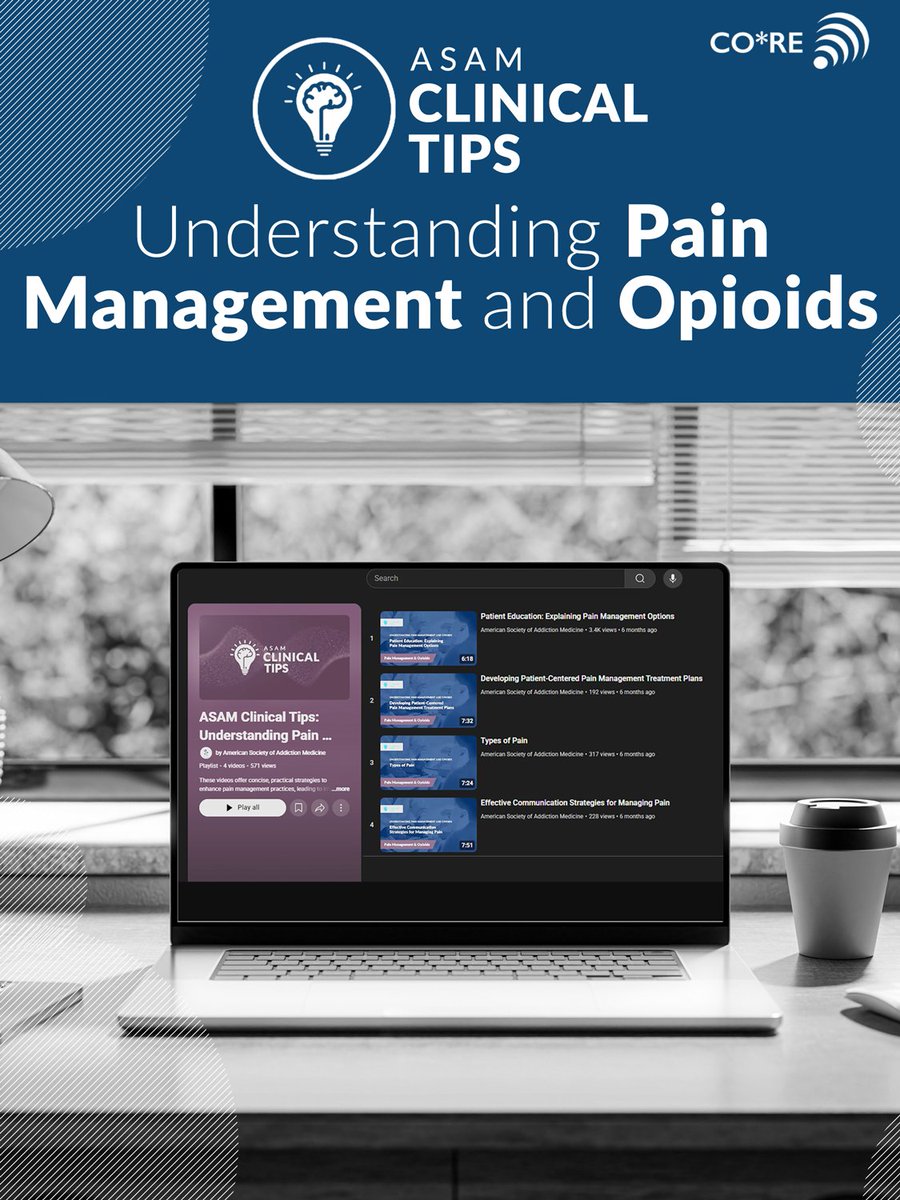 💻 Don't miss this four-part microlearning series, part of the CORE REMS education, available now on our YouTube channel >> ow.ly/WLPO50XGGbh 

#ASAM #eLearning #AddictionMedicine #AddictionTreatment