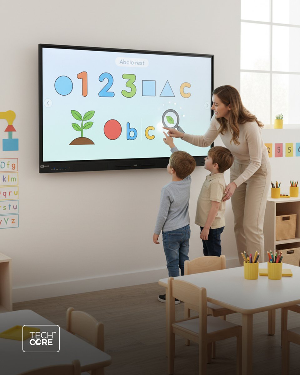 TechCoreAus's tweet image. Our HDi interactive screens make it fun for young learners to recognise alphabets, numbers, &amp;amp; shapes in early education settings. 

From tracing letters to counting objects and identifying shapes, these screens turn every lesson into an engaging, hands-on experience.
