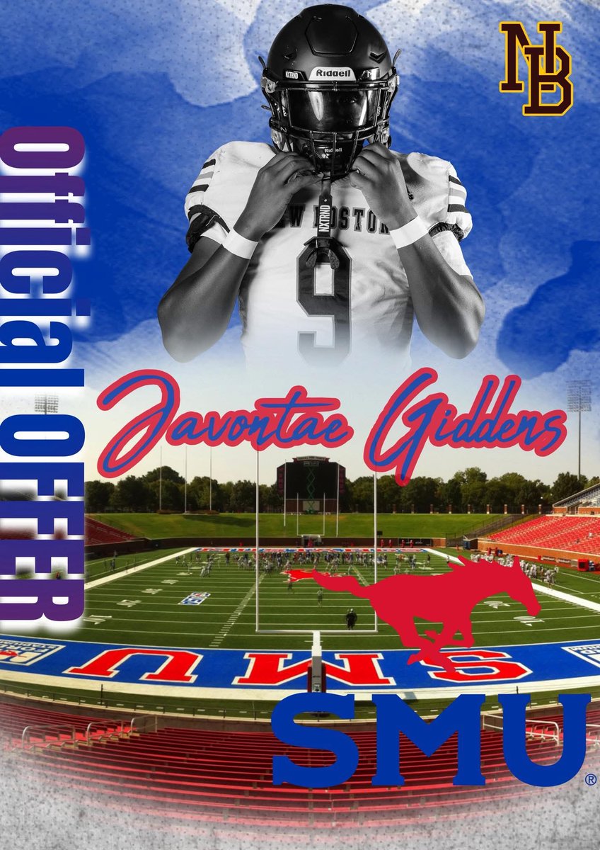 After a great conversation with <a href="/Coach_McHugh/">Coach McHugh</a>, a dream is turning real… blessed to receive my FIRST Division 1 offer from SMU! 🔴⚪️ #PonyUp #AGTG <a href="/adamgorney/">Adam Gorney</a> <a href="/ChadSimmons_/">ChadSimmons</a> <a href="/GPowersScout/">Greg Powers 🏟️</a> <a href="/gabrieldbrooks/">Gabe Brooks</a> <a href="/MikeRoach247/">Mike Roach</a> <a href="/CoachKyleCooper/">Kyle Cooper</a> <a href="/CoachFoster_/">Coach 🏈 Foster 🩸</a> <a href="/Coach_McHugh/">Coach McHugh</a> <a href="/CoachTraCarson/">Tra Carson</a>