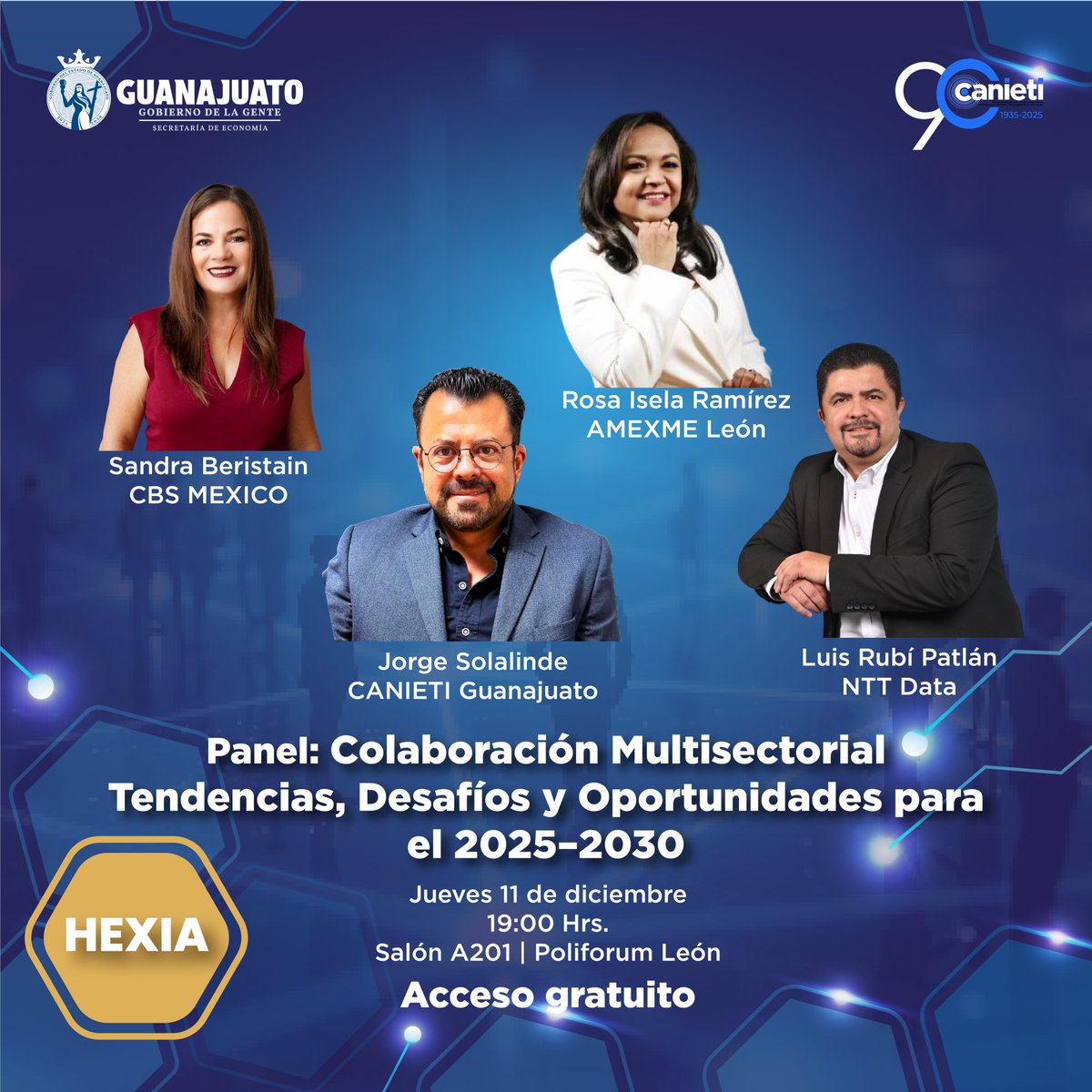 🚀 En HEXIA tendremos un panel multisectorial con voces clave del ecosistema empresarial y tecnológico.

Dialogaremos sobre innovación, retos emergentes y visión a futuro hacia 2030.

📅 11 de dic | 19:00 hrs | Salón A201 Poliforum León
🎟 Acceso gratuito: forms.gle/A2dHnkWozgRvuv…