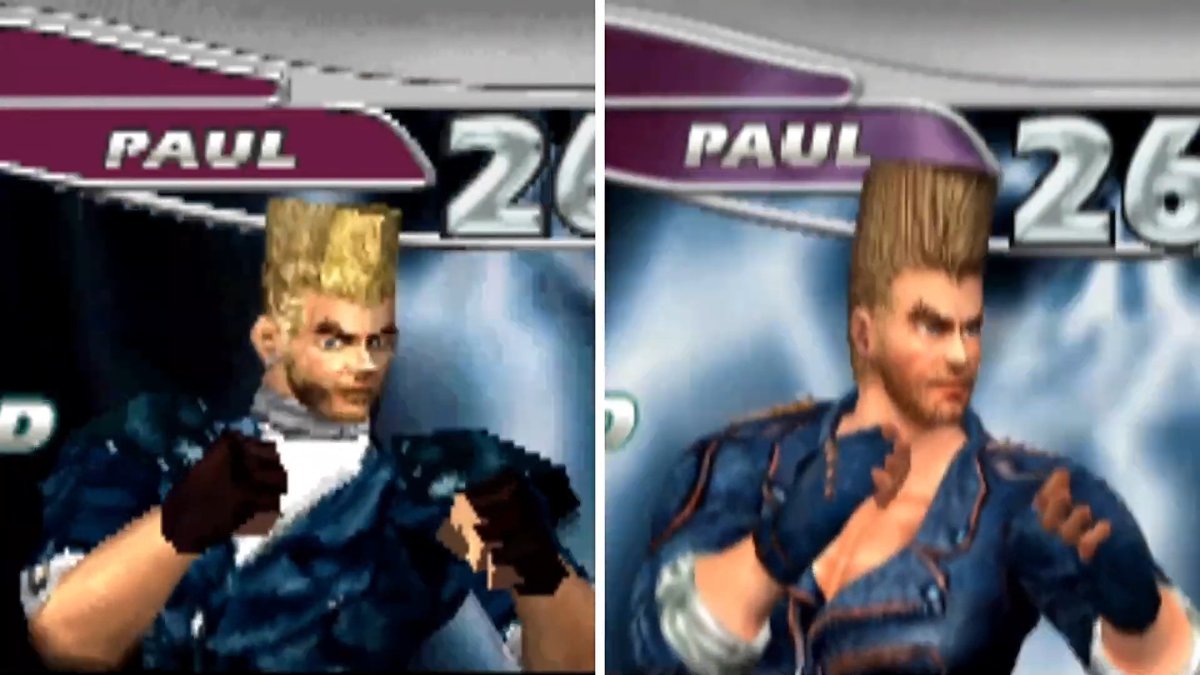 Dreamboum's tweet photo. There's only 1 year separating the Arcade (based on PS1 hardware) and PS2 version of Tekken Tag Tournament but the difference in model complexity is so massive.

We'll never have a technological leap as massive as the PS1 -> PS2 ever again. One of a kind moment in gaming history https://t.co/2dlFNJwN2P