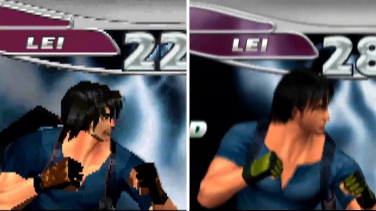 Dreamboum's tweet photo. There's only 1 year separating the Arcade (based on PS1 hardware) and PS2 version of Tekken Tag Tournament but the difference in model complexity is so massive.

We'll never have a technological leap as massive as the PS1 -> PS2 ever again. One of a kind moment in gaming history https://t.co/2dlFNJwN2P