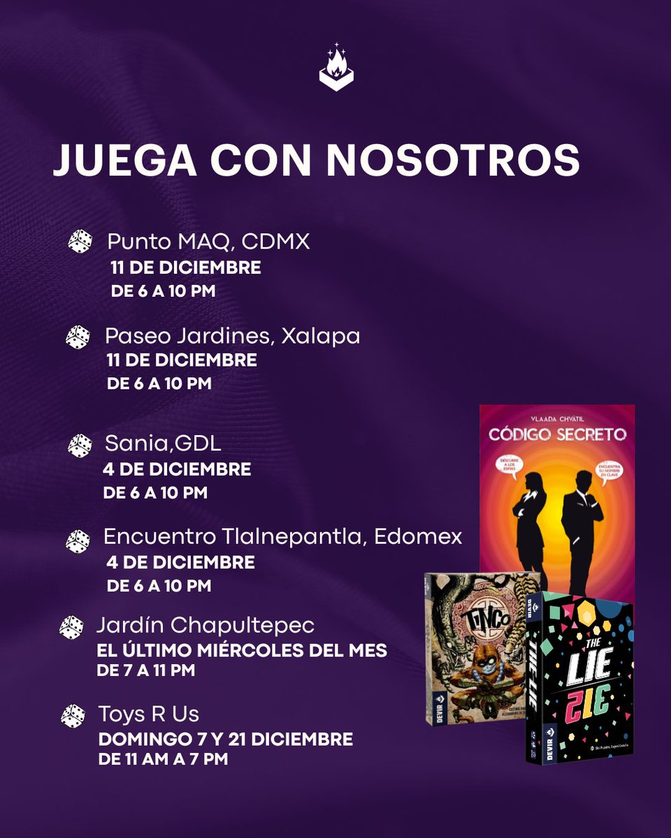 DevirMexico's tweet photo. Te esperamos en cualquier de nuestros eventos. 🏃🏻
.
#devirmexico #devireventos #juegosdemesa #eventosdejuegodemesa https://t.co/ctDXqQRcP6