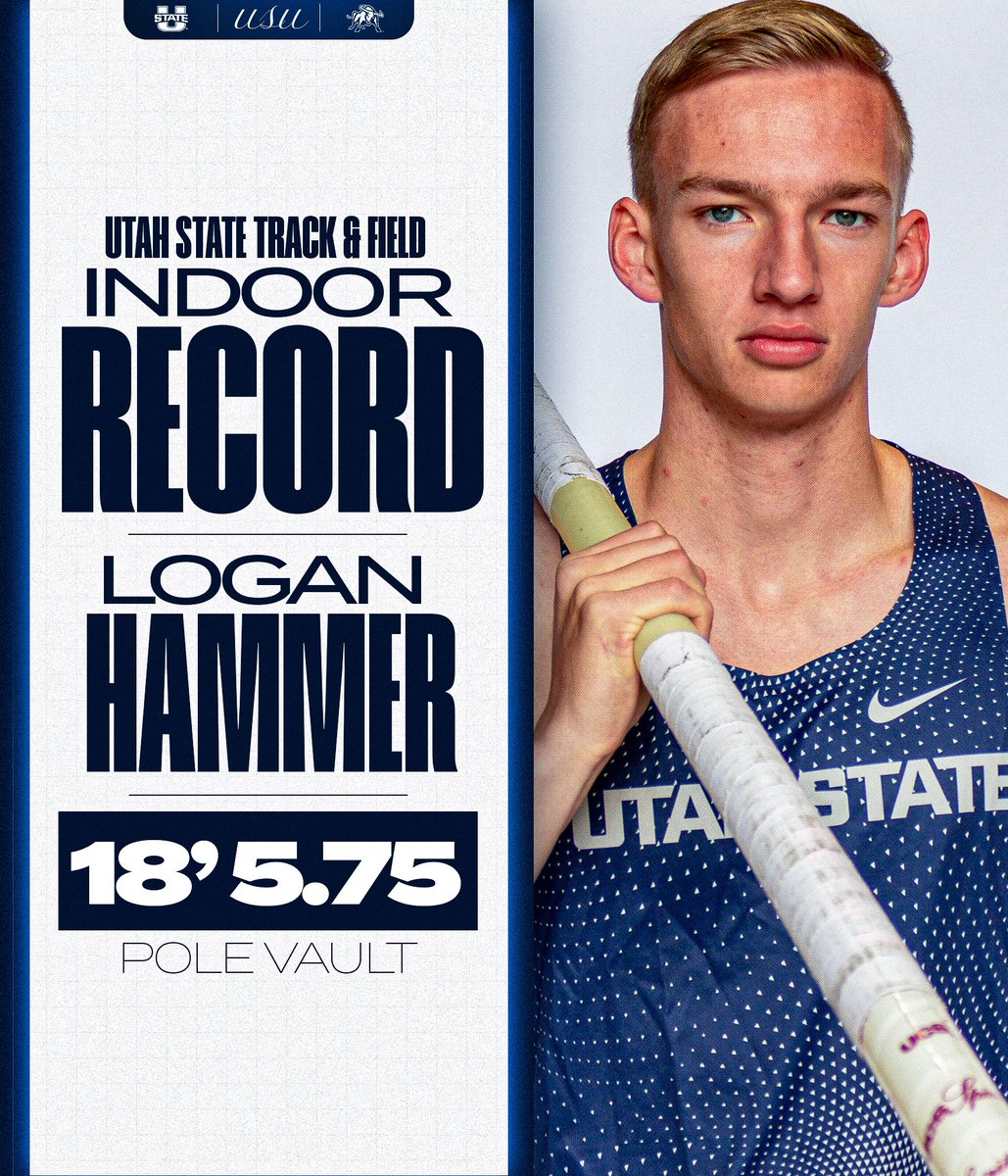 HAMMER TIME IS HERE AGAIN 🔨

Logan Hammer caps off a spectacular 2025 by setting the Utah State indoor pole vault record for a FIFTH time with a height of 5.63 meters (18-5.75)

#AggiesAllTheWay
