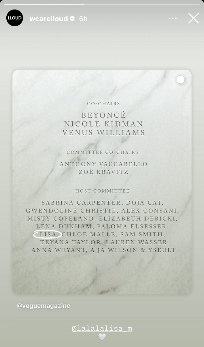 alice and <a href="/wearelloud/">LLOUD</a> reposted IG story updates:

“lalalalisa_m 🤓
wearelloud 🙌🏻”

“lalalalisa_m 🤍”

#LISA #LALISA