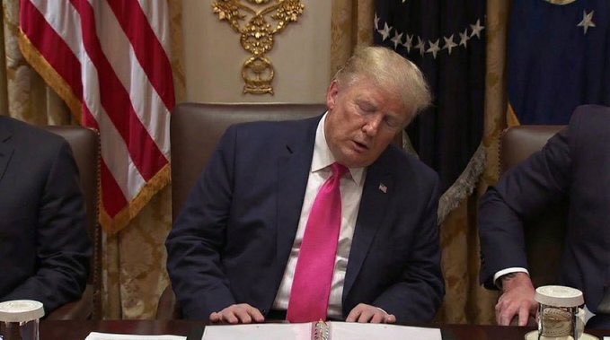 Wow! President Trump is a titan of wellness, his stamina is unmatched! Our commander-in-chief only needs a tiny nap to power through a full meeting. Get this man into the Olympics ASAP!