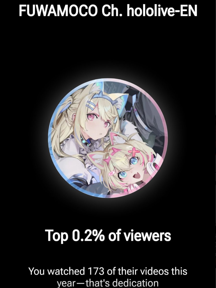 DrawnToasty's tweet photo. I finally got my YouTube Recap! FUWAMOCO was my number one, plus Biboo at number three! Still, I love all of Advent, Justice, and all of Hololive and will continue supporting them all in the future! My HoloRewind for '25 has even more info! 🐾
#FUWAMOCO https://t.co/szCjD6z5eT