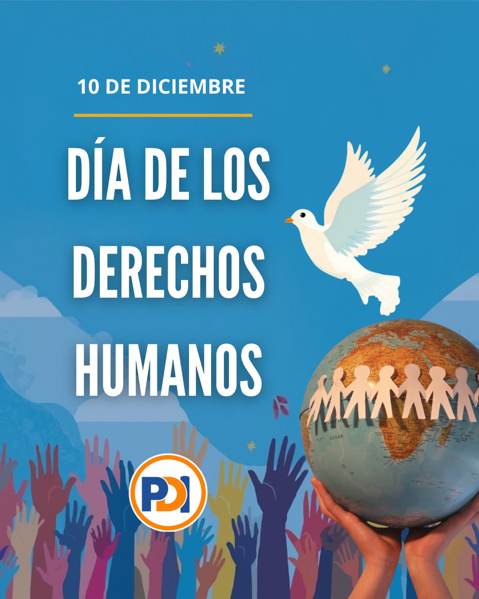 Hoy, 10 de Diciembre, conmemoramos el Día de los Derechos Humanos.

 En el PDI reforzamos nuestro compromiso con la dignidad, la igualdad y la justicia para todas las personas en nuestro país y en el mundo.

 ¡Que la paz y el respeto guíen cada uno de nuestros pasos!