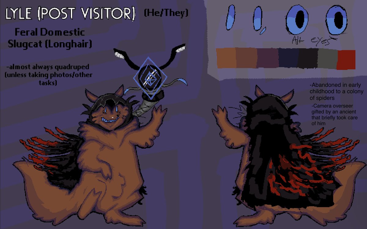 WhiskLeaf72's tweet photo. Lazy-ish Ref sheet for another Au character of “he who shall not be named“ ‘s post visitor version
I don’t really like how I draw this guy in general but oh well
ill make more stuff with him probably soon including his “normal” version I suppose
#Rainoutside https://t.co/2RErHhQRY7