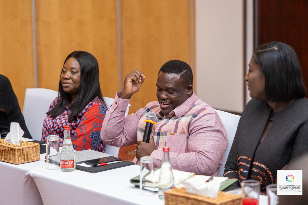 TelecomsChamber's tweet photo. The Chamber’s CEO and leadership met with the Minister for Communication, to review 2025 and explore stronger collaboration for a sustainable digital future. We remain committed to deeper partnership with the Ministry as we work to strengthen Ghana’s digital ecosystem in 2026. https://t.co/hKaVlFPUwq