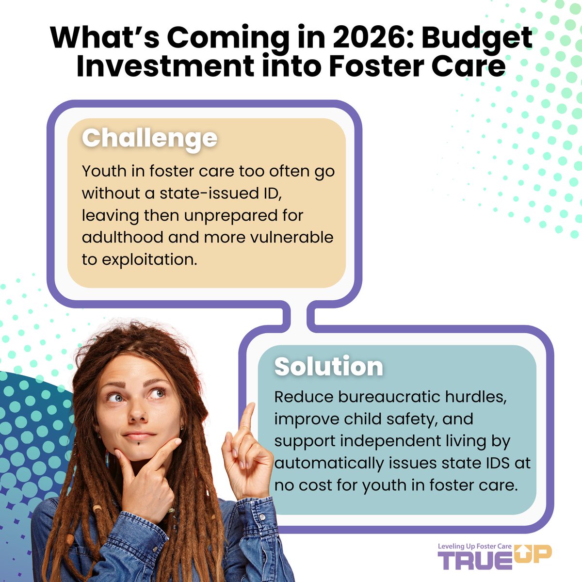 TrueUpKY's tweet image. 🪪💪Ensuring every foster youth in Kentucky has a valid state-issued ID is a powerful step to protect and empower our young people. Let’s lead the way in safeguarding and supporting foster youth. Learn more about this vital 2026 #BlueprintKY priority: bit.ly/4iW8AwP
