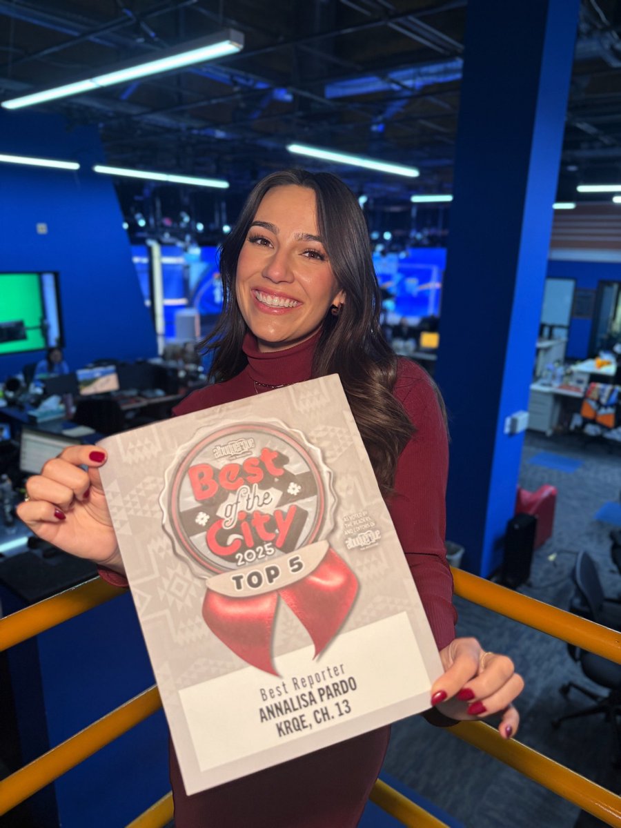 Thank you Albuquerque The Magazine readers &amp; editors for voting me in the top 5 best reporters in #Albuquerque for 2025! I am so grateful to tell impactful stories in a community I love so much!