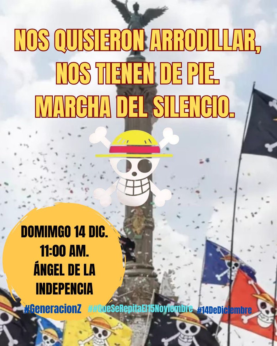 macomb_michigan's tweet photo. 📢 REGRESA LA GEN Z Y NO SE RAJA ‼️
Este 14 de diciembre no nos van a callar nunca. 🇲🇽 La Generación Z toma el Ángel y todo México. 
Silencio que retumba más fuerte que sus mentiras 🫢✊  
#GeneracioZ 
#NoHayNadaQueCelebrar #Marcha14D
#MexicoSeLevanta 
#NarcoGobiernoMorena🏴‍☠️ https://t.co/qq4xQ9SATH