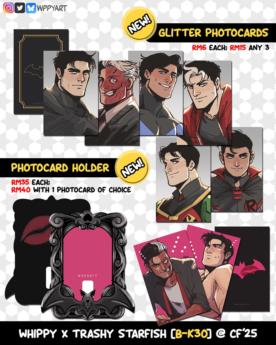 wppyart's tweet image. Hello!! Here’s my humble offerings for Comic Fiesta 2025 🙏 

As usual, I’ll be boothing with the lovely @kuchibread as ⭐️ Trashy Starfish ⭐️ . Find us at B-K30 @ Hall 7, Basic Artbooth Area 🥰

(1/4) 🧵 #comicfiesta2025 #cf2025 #comicfiesta