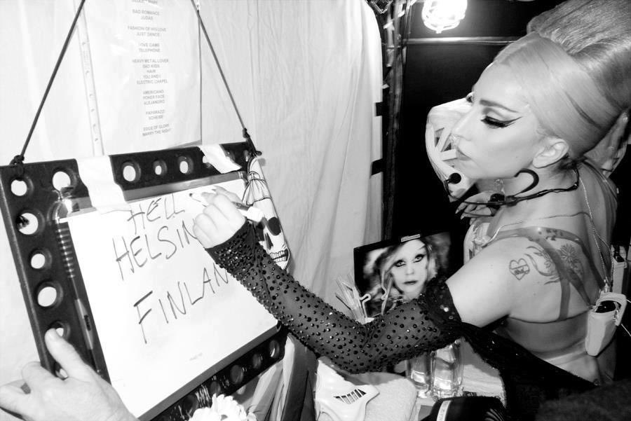 Lady Gaga backstage at the Born This Way Ball (2012)