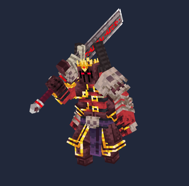 Meluch0_o's tweet photo. Aztharok, "The SkullBreaker" @Minecraft @blockbench 
#Blockbench #modding #Minecraft  #pixelart https://t.co/D3YnPREL8f