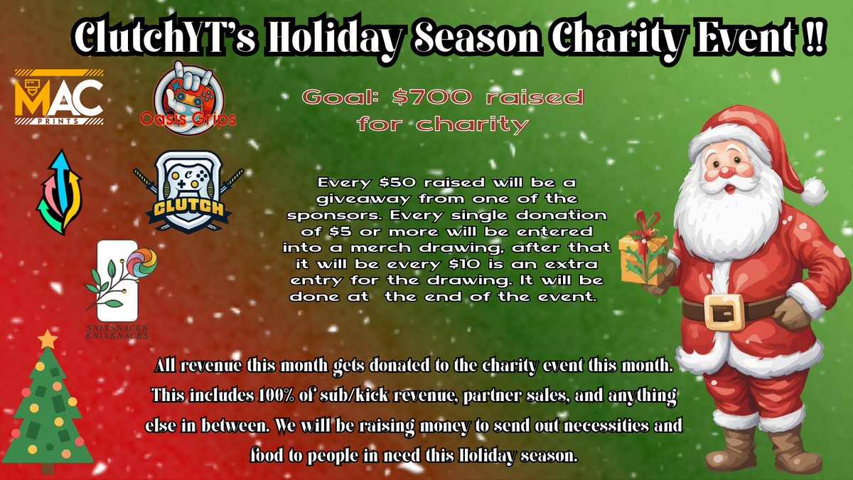 Our Charity event is here !! This Holiday Season we will be spreading some positivity and we will raise money to send necessities to those in need. We are still looking for sponsors for this event, so feel free to tag your favorite brands below ❤️💚

gofund.me/677e0d194