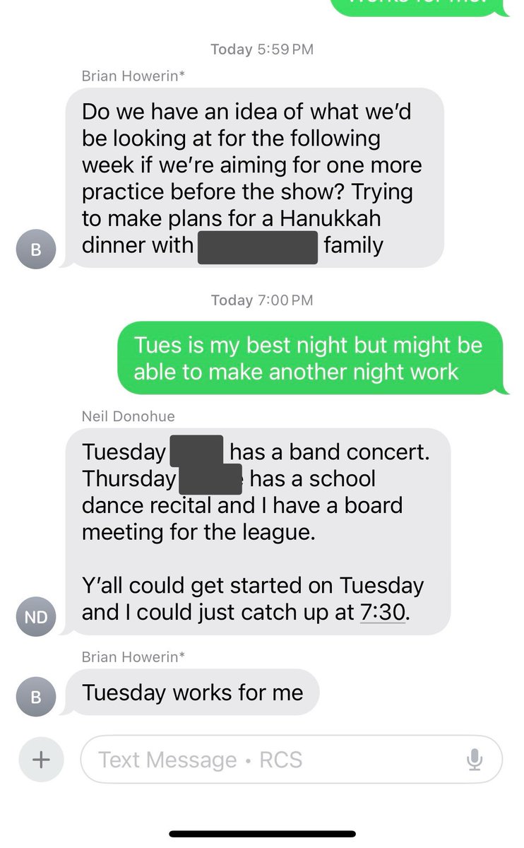 samsthehero's tweet photo. This is what it’s like figuring out band practice when you’re not all in your 20s anymore… https://t.co/m5jhuB3A7s